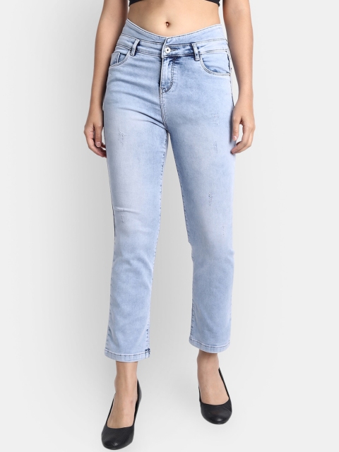 

BROADSTAR Women Blue Jean Straight Fit Heavy Fade Stretchable Jeans