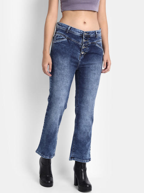 

BROADSTAR Women Blue Jean Straight Fit Heavy Fade Stretchable Jeans