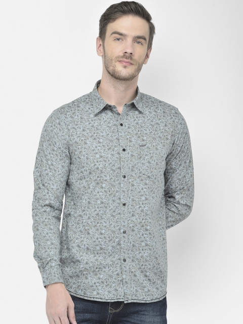 

Canary London Men Grey Smart Slim Fit Floral Opaque Printed Casual Shirt