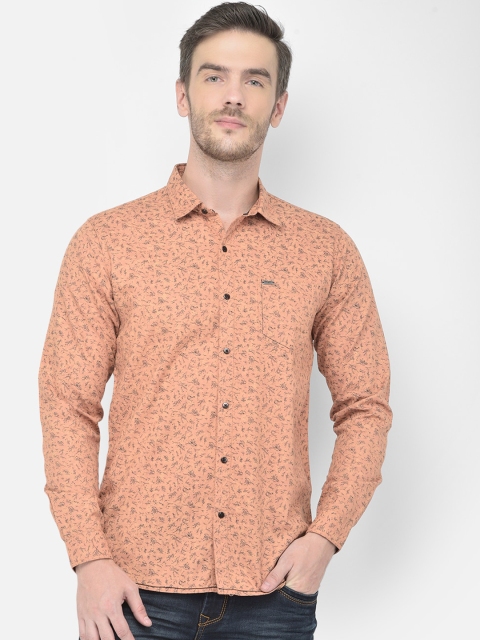 

Canary London Men Peach-Coloured Smart Slim Fit Floral Opaque Printed Casual Shirt