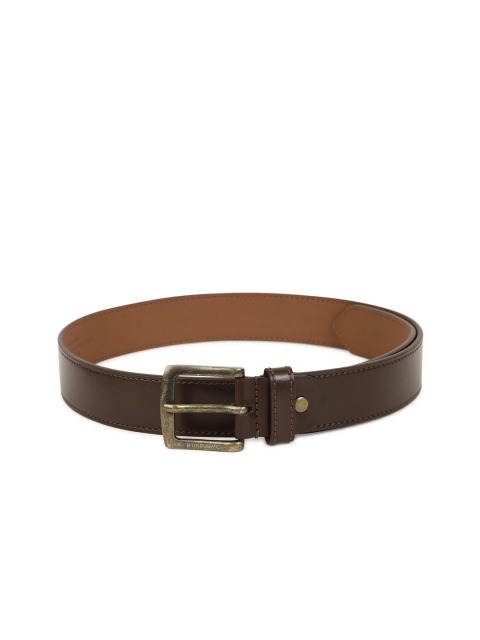 

Peter England Men Brown Textured Leather Formal Belt