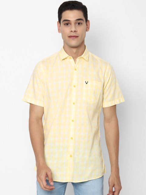 

Allen Solly Sport Men Yellow Opaque Checked Casual Shirt