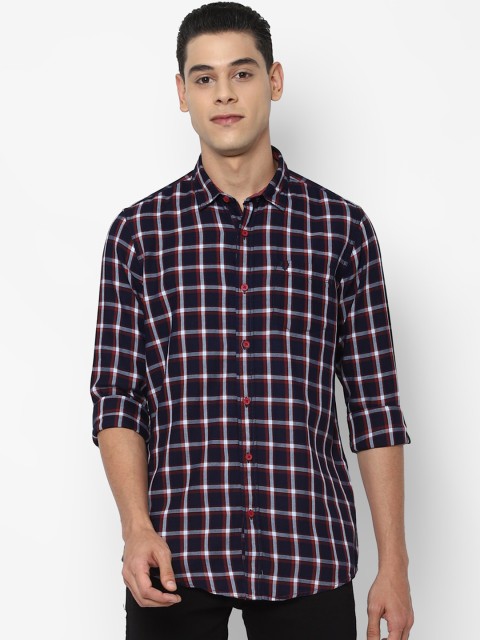 

Allen Solly Sport Men Navy Blue Tartan Checks Opaque Checked Casual Shirt