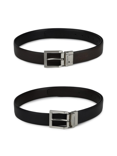 

Peter England Men Black PU Reversible Formal Belt