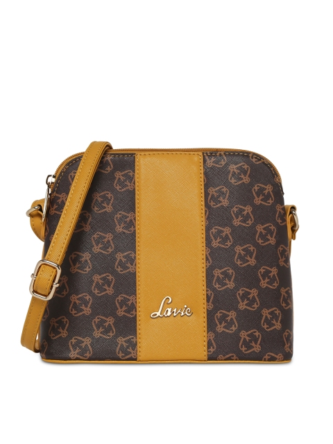 

Lavie Yellow & Brown Printed Sling Bag