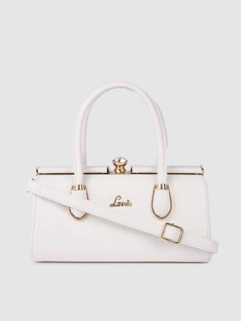 

Lavie White Animal Textured DAZZLE FRAME Structured Handheld Bag