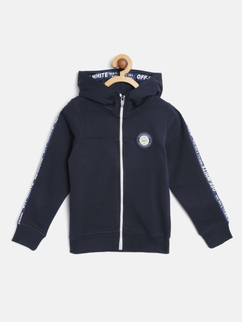 

TAB91 Boys Navy Blue Solid Hooded Sweatshirt