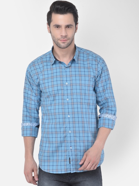 

COBB Men Blue Slim Fit Tartan Checks Opaque Checked Casual Shirt