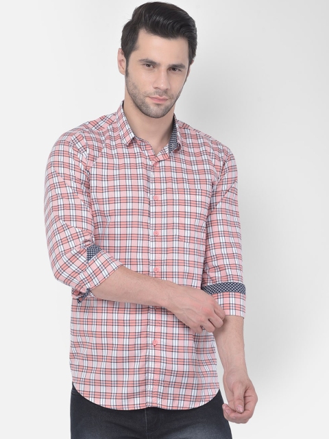 

COBB Men Peach-Coloured Slim Fit Tartan Checks Opaque Checked Casual Shirt