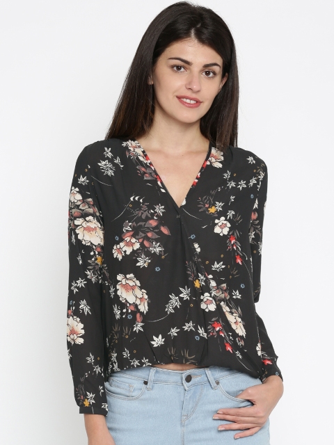 

ONLY Women Grey Floral Print Top