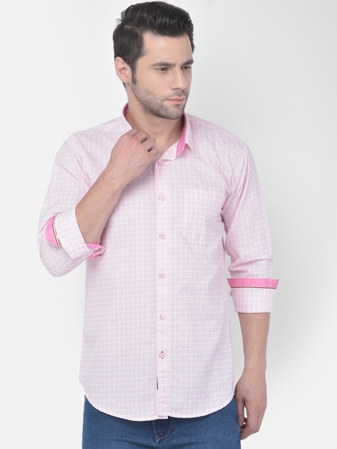 

COBB Men Pink Slim Fit Grid Opaque Checked Casual Shirt