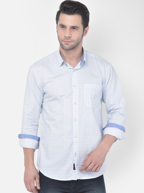 

COBB Men Blue Slim Fit Opaque Checked Casual Shirt