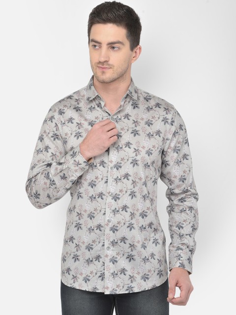 

COBB Men Grey Slim Fit Floral Opaque Printed Casual Shirt