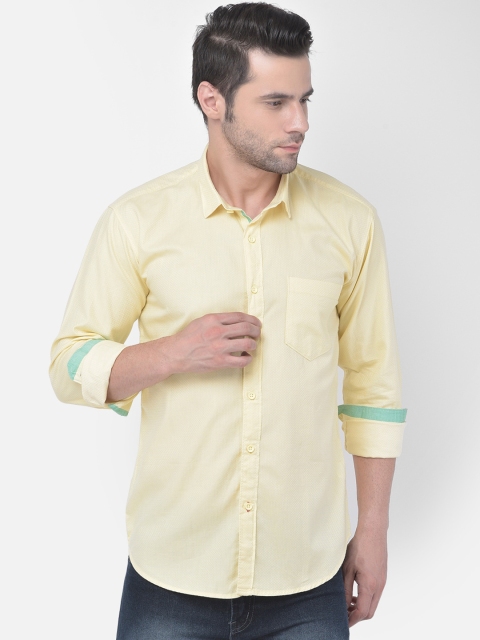 

COBB Men Yellow Slim Fit Opaque Casual Shirt