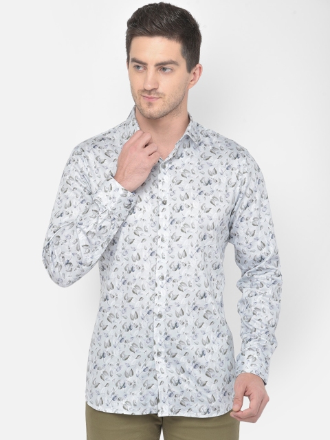 

COBB Men White Slim Fit Floral Opaque Printed Casual Shirt