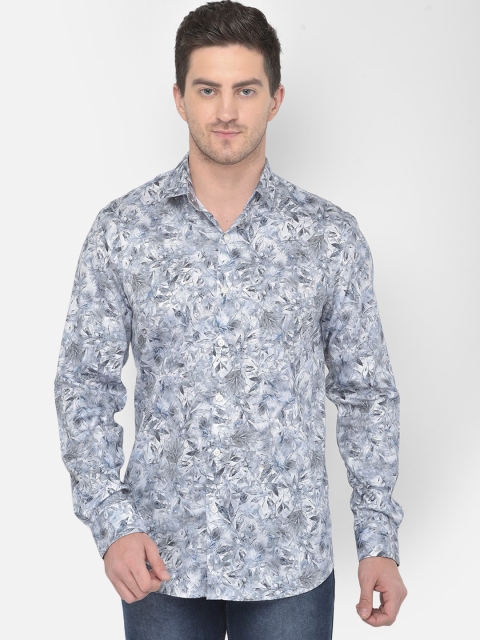 

COBB Men Grey Slim Fit Floral Opaque Printed Casual Shirt