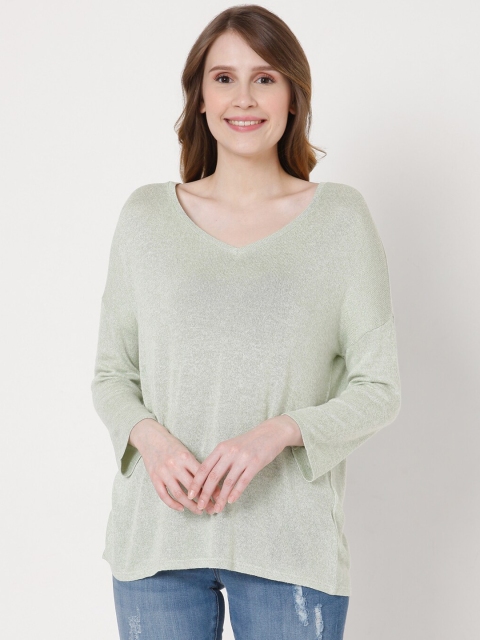 

Vero Moda Women Green V-Neck Pullover