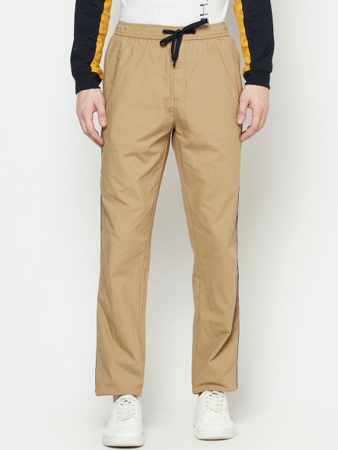 

Octave Men Khaki-Coloured Solid Cotton Track Pants