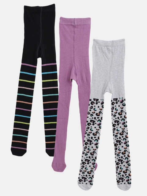 

Marks & Spencer Girls Pack of 3 Printed Stockings, Grey