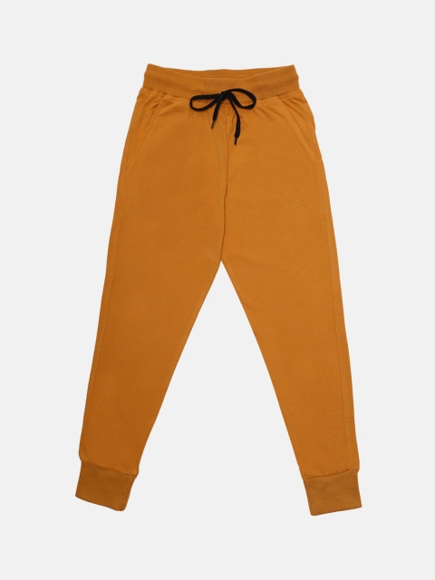 

CHIMPRALA Boys Mustard Yellow Solid Cotton Antimicrobial Joggers