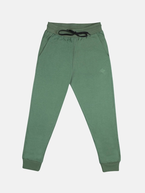 

CHIMPRALA Boys Green Solid Regular Fit Cotton Track Pants