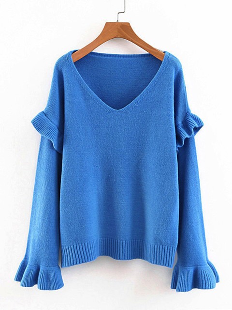 

URBANIC Women Blue Solid Pullover