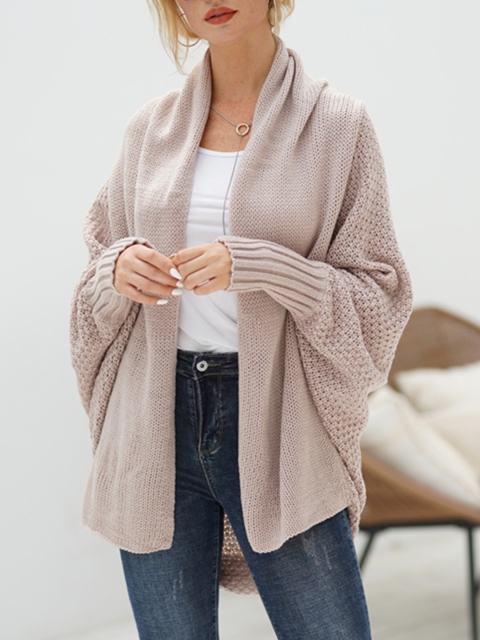 

URBANIC Women Beige Self Design Longline Front-Open Sweater