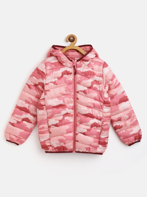 

Marks & Spencer Girls Pint Printed Hooded Jacket, Pink