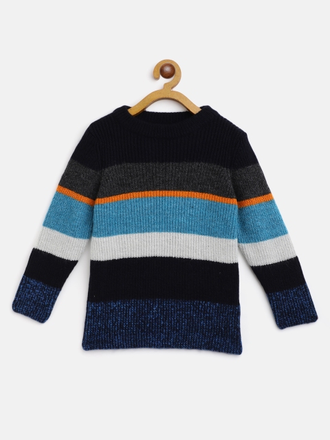 

Marks & Spencer Boys Black & Blue Striped Pullover