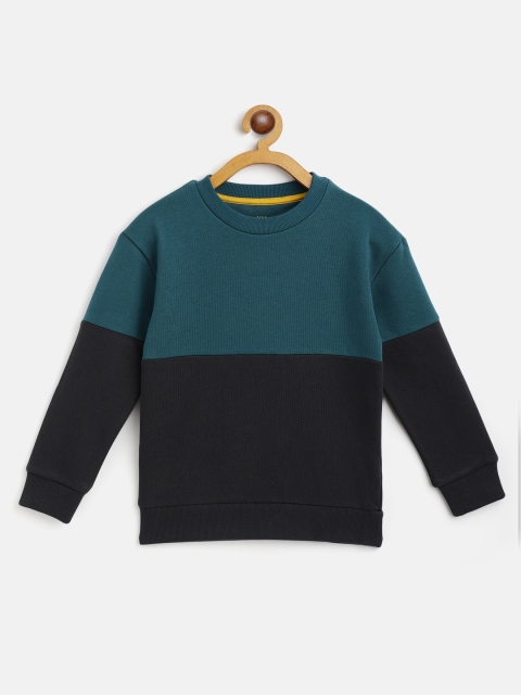 

Marks & Spencer Boys Green & Black Colourblocked Pullover