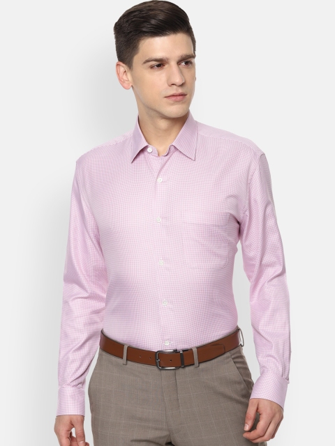 

Luxure by Louis Philippe Men Pink Opaque Checked Formal Shirt