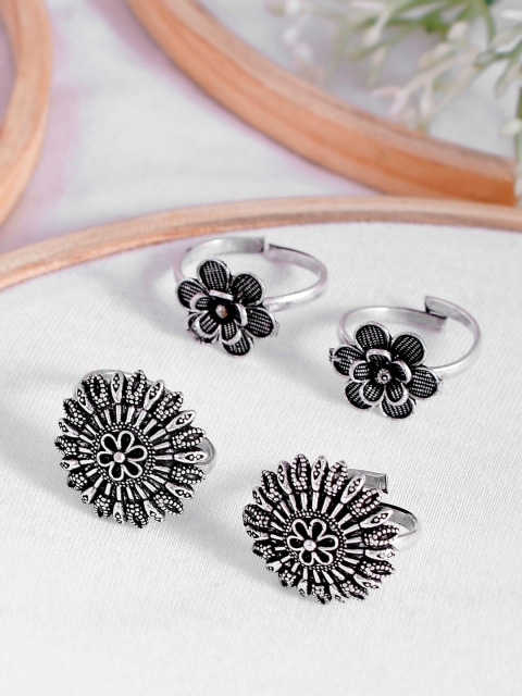 

Infuzze Set Of 2 Oxidised Silver-Plated Adjustable Toe Rings