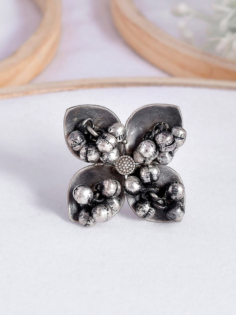 

Infuzze Oxidised Silver-Plated Lookalike Ring Adjustable Finger Rings