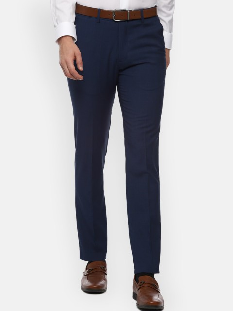 

Louis Philippe Men Navy Blue Slim Fit Formal Trousers