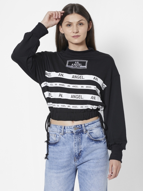 

URBANIC Women Black Printed Sweatshirt