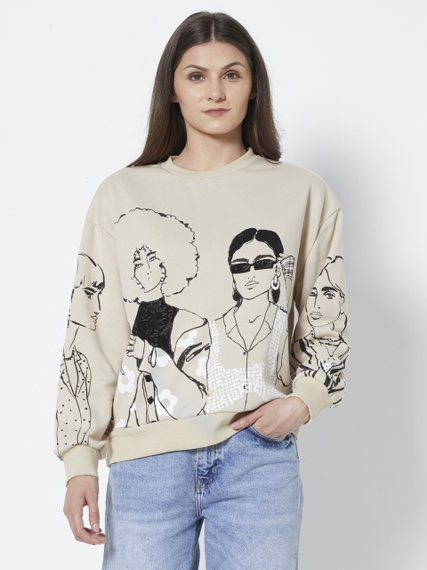 

URBANIC Women Grey Printed Sweatshirt