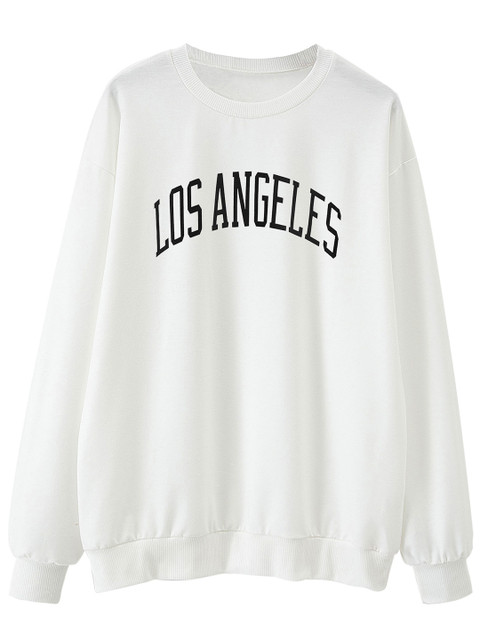 

URBANIC Women White & Black Typography Print Sweatshirt