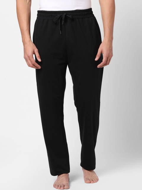 

Sweet Dreams Men Black Solid Cotton Slim-Fit Lounge Pants