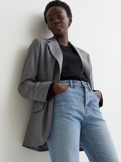 

H&M Women Grey Oversized Jacket