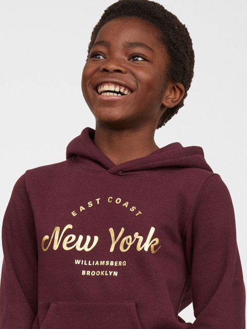 

H&M Girls Red Printed Hoodie