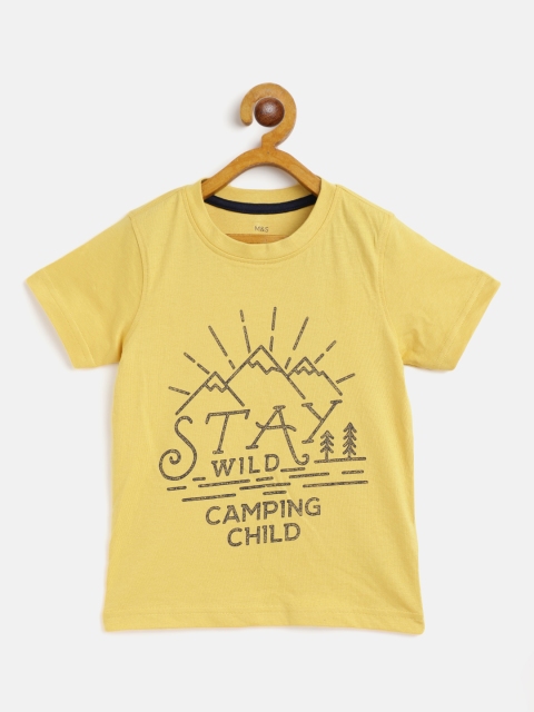 

Marks & Spencer Boys Yellow Cotton Printed T-shirt