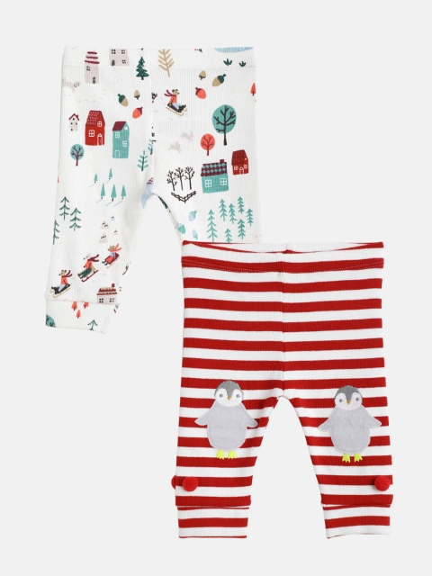 

Marks & Spencer Kids Pack of 2 Printed Track Pants, Red