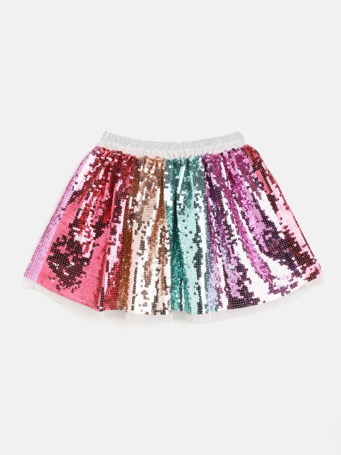

Marks & Spencer Girls Multi-Coloured Embellished Flared Mini Skirt