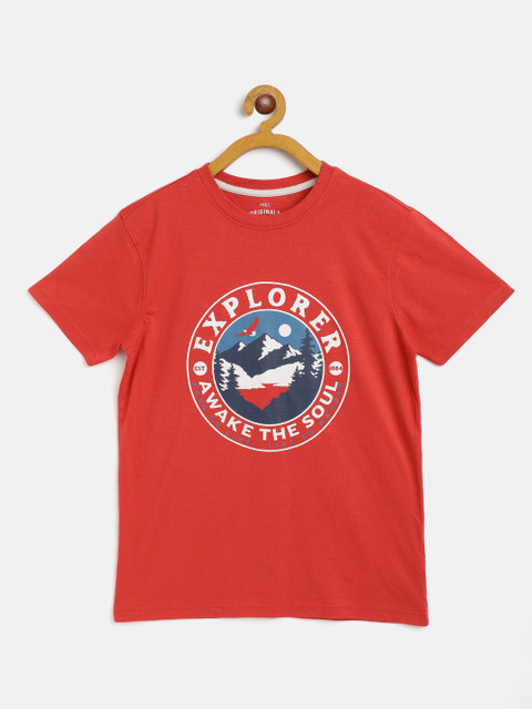 

Marks & Spencer Boys Red Printed Pure Cotton T-shirt