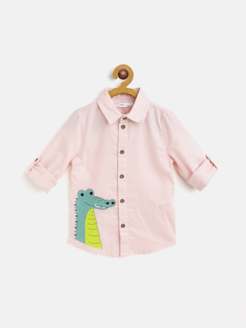 

Marks & Spencer Boys Pink & Green Pure Cotton Dinosaur Embroidered Casual Shirt