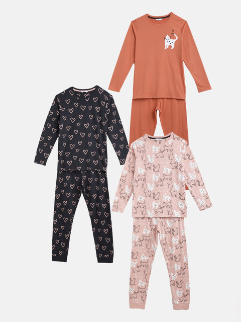 

Marks & Spencer Girls Set of 3 Printed Night suits, Multi