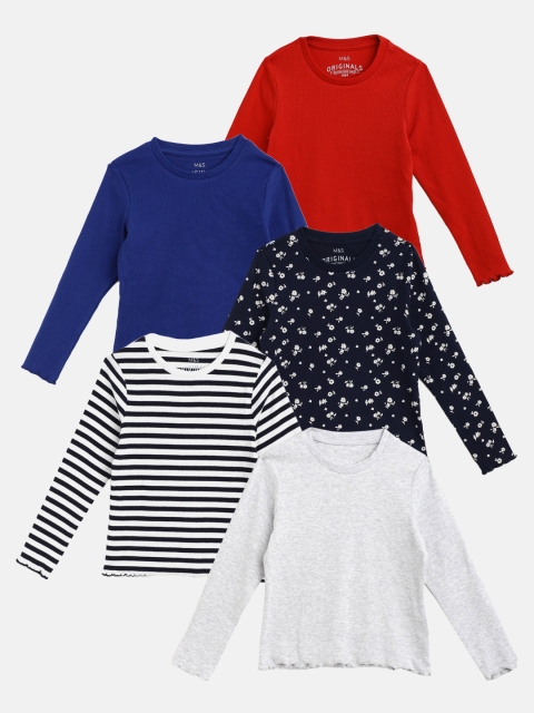 

Marks & Spencer Girls Pack of 5 T-shirts, Blue