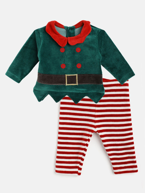 

Marks & Spencer Kids Red & Green Elf T-shirt with Pyjamas