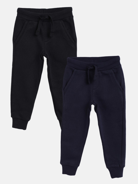 

Marks & Spencer Boys Pack of 2 Solid Joggers, Navy blue
