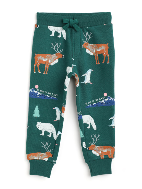 

Marks & Spencer Boys Green & Orange Animal print Joggers